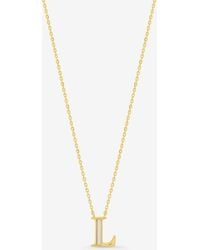 Inicio - 14K Plated Pearl Initial Pendant - Lyst