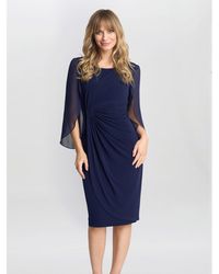 Gina Bacconi - Ryder Jersey And Chiffon Wrap Dress - Lyst
