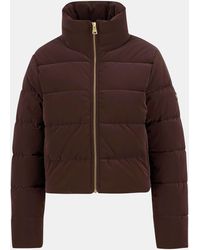 Barbour - Hudson Faux Velvet Long Sleeve Short Puffer Jacket - Lyst