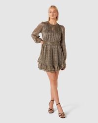 Forever New - Goldie Long Sleeve Plisse Mini Dress - Lyst