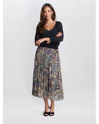Gina Bacconi - Jacquard Pleated Skirt - Lyst