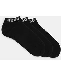 HUGO - Three Pack Logo Cuff Ankle Socks - Lyst