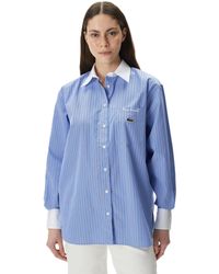 Lacoste - Long-Sleeve Patterned Shirt - Lyst