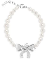Agent Provocateur - Beki Pearl Bow Bracelet - Lyst