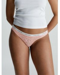 Calvin Klein - Lace Brazilian Thong - Lyst