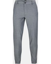BOSS - Kane Stretch Tailored Fit Straight Leg Trousers - Lyst