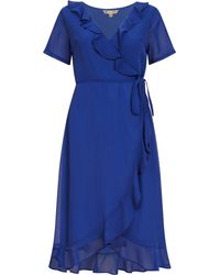 Yumi' - Frill Wrap Dress - Lyst