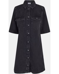 Noisy May - Short Sleeve Denim Shirt Dress - Lyst