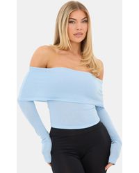 I Saw It First - Jersey Long Sleeve Bardot Top - Lyst