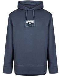 Emporio Armani - Embroidered Logo Hoodie - Lyst