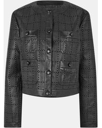 Ted Baker - Structured Leather Jacket - Lyst