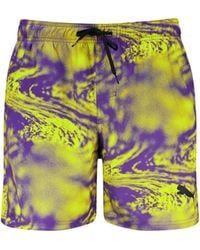 PUMA - Printed Woven Swim Shorts - Lyst