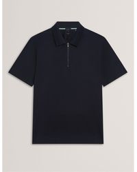 Ted Baker - Textured Zip Short Sleeve Polo Shirt - Lyst