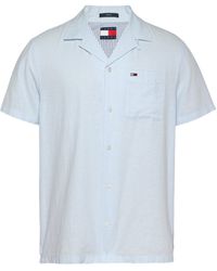 Tommy Hilfiger - Linen Blend Short-Sleeve Plain Shirt - Lyst