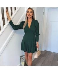 AX Paris - V-Neck Long Sleeve Skater Dress - Lyst