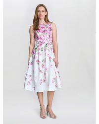 Gina Bacconi - Sophia Floral Midi A-Line Dress - Lyst