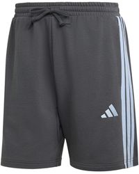 adidas - Essentials 3 Stripe Fleece Shorts - Lyst