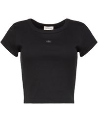 Calvin Klein - Woven Ribbed Baby Tee - Lyst