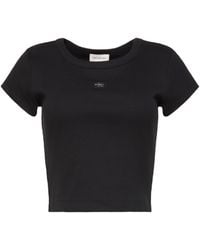 Calvin Klein - Woven Ribbed Baby Tee - Lyst