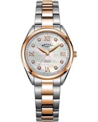 Rotary - Two Tone Rose Gold Watch Lb05112/41/d - Lyst