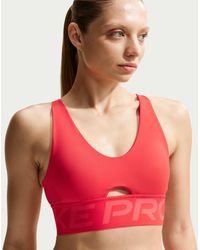 Nike - Pro Indy Plunge Medium-Support Padded Sports Bra - Lyst