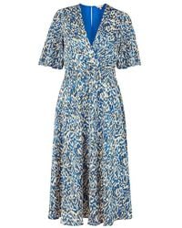 Yumi' - Animal Print Midi Wrap Dress - Lyst