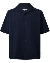 Maison Kitsuné - Seersucker Resort Long Sleeve Patterned Shirt - Lyst