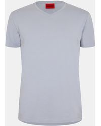 HUGO - Short Sleeve V Neck T Shirt - Lyst