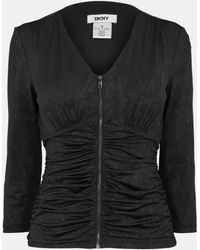 DKNY - Long-Sleeve Zip T-Shirt - Lyst
