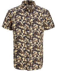 Jack & Jones - Short-Sleeve Print Oxford Shirt - Lyst