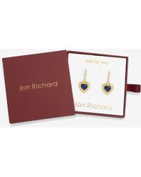Jon Richard - Plated Heart Birthstone Huggies - Lyst