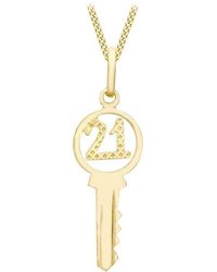 Be You - 9ct '21' Key Necklace - Lyst