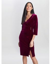 Gina Bacconi - Rachael Velvet Dress With Trim - Lyst