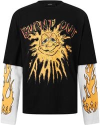 Amiri - Burnt Out Cotton Oversized-Fit Long-Sleeve T-Shirt - Lyst