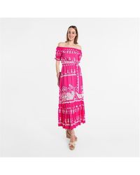 Be You - Printed Batik Bardot Maxi Dress - Lyst