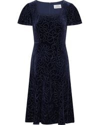 Gina Bacconi - Ray Velvet Midi Fit And Flare Dress - Lyst