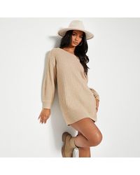 I Saw It First - Isawitfirst Slouchy Off The Shoulder Jumper Dress - Lyst