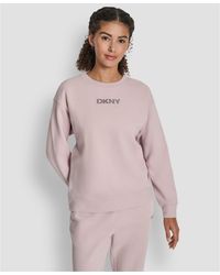 DKNY - Cotton Logo Crew Sweatshirt - Lyst
