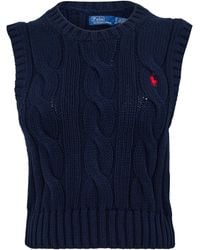 Polo Ralph Lauren - Cable Knit Cotton Slim-Fit Sweater Vest - Lyst