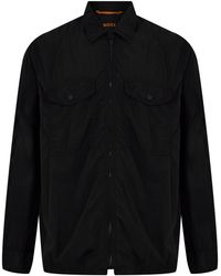 BOSS - Zip Long Sleeve Overshirt - Lyst