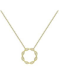 Be You - 9ct Cz Twist-circle Trace Chain Necklaa - Lyst