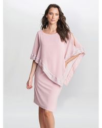 Gina Bacconi - Lucy Metallic Trim Asymmetric Dress - Lyst