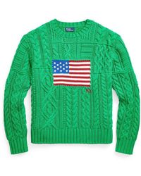 Polo Ralph Lauren - Aran Flag Knit Jumper - Lyst