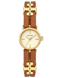 Tory Burch - Kira Watch, Luggage Leather, Gold-tone, 22 X 28 Mm - Lyst