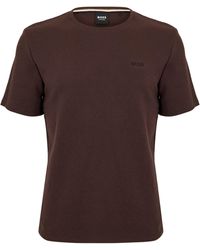 BOSS - Bodywear Waffle T-Shirt With Structured Design - Lyst