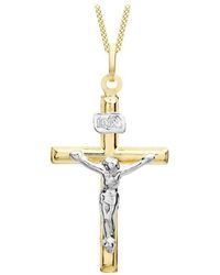 Be You - 9ct 2-colour Crucifix Necklace - Lyst