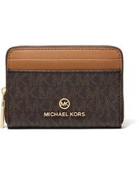MICHAEL Michael Kors - Jet Set Signature Zip Around Purse - Lyst