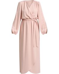 Gina Bacconi - Bow Wrap Long Sleeve Maxi Dress - Lyst