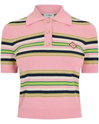 CASABLANCA - Fitted Short Sleeve Polo Shirt - Lyst