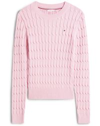 Tommy Hilfiger - Cable Knit Crew Neck Sweater - Lyst